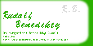 rudolf benedikty business card